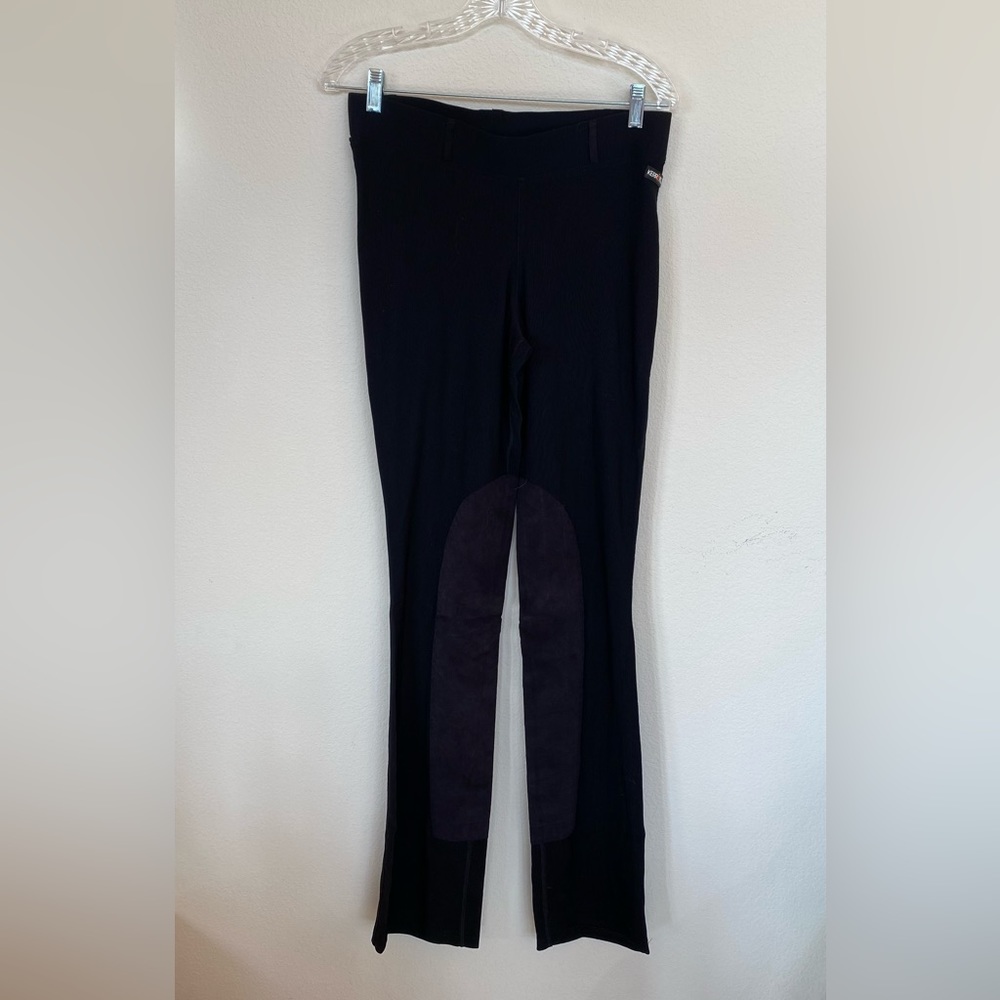 Kerrits riding britches L with faux suede thigh patches